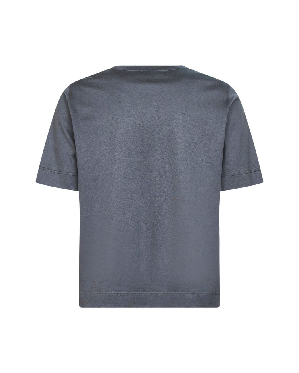 Blanca Vita Gray Lisle Cotton V-Neck T-Shirt