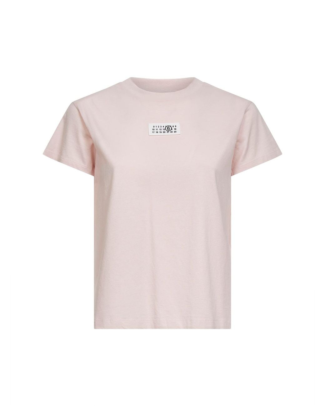 MM6 by Maison Margiela Pink Breathable Cotton Jersey Numeric T-Shirt