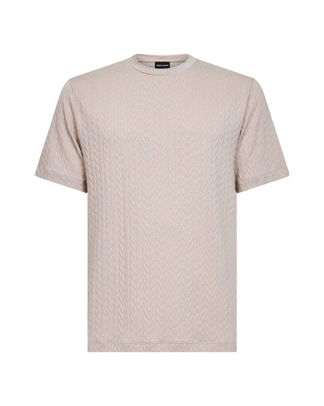 Giorgio Armani Pink Asv Embossed Viscose Blend T-Shirt for men
