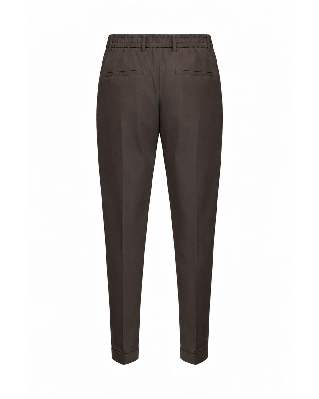 D 40 Gray Stretch Cotton Blend Slim Carrot Trousers for men