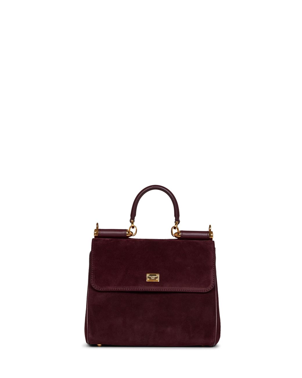 Dolce & Gabbana Purple Burgundy My Sicily Small Handbag