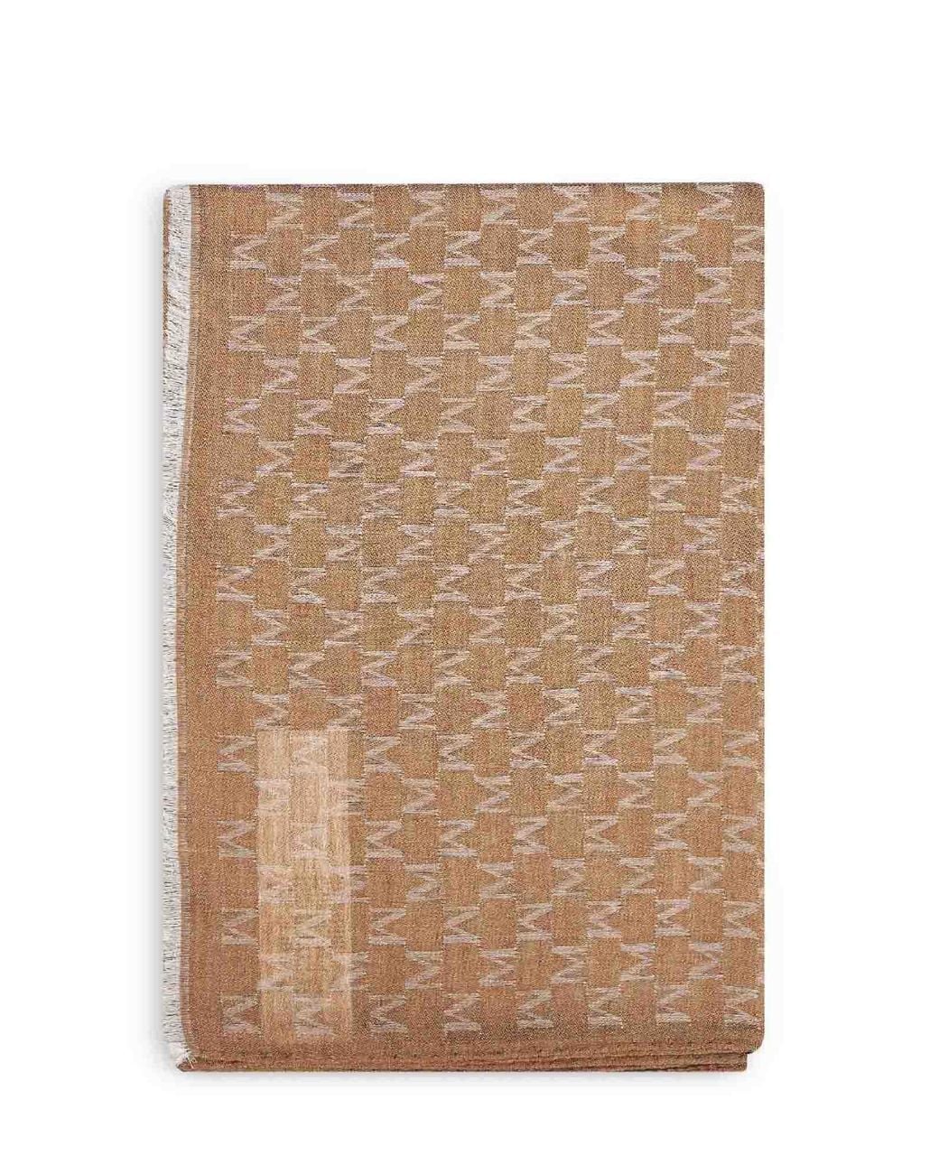 Max Mara Natural M Monogram Jacquard Silk Blend Mxapaniere Stole
