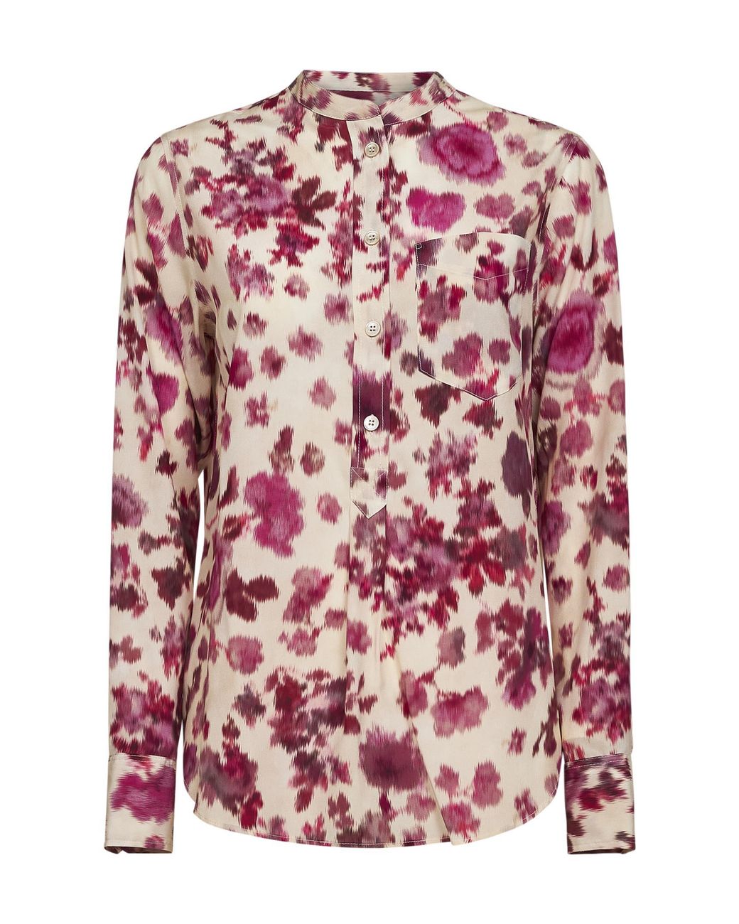Isabel Marant Pink Printed Stretch Silk Rusak Blouse