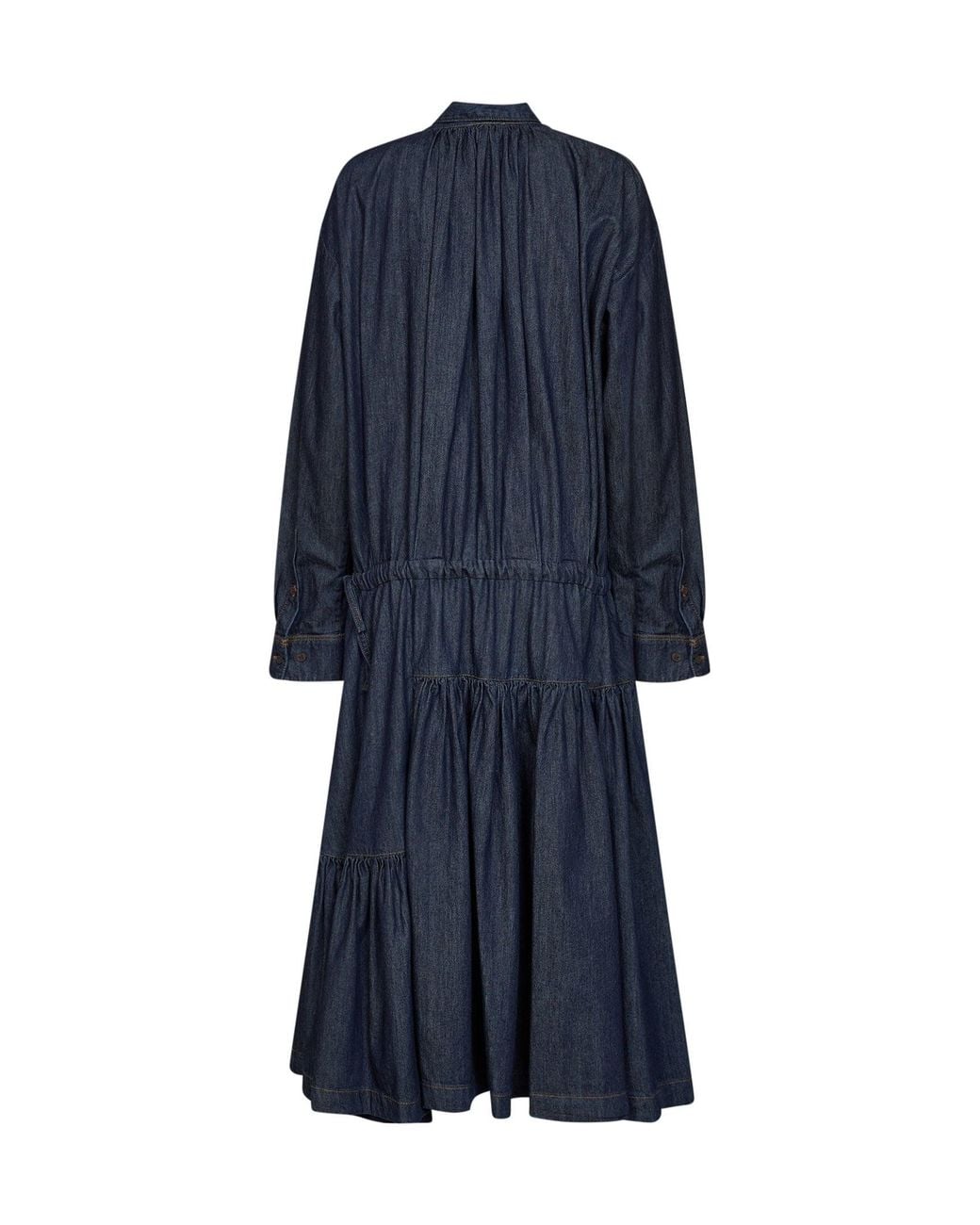 Dries Van Noten Blue Cotton Denim Denvy Midi Dress