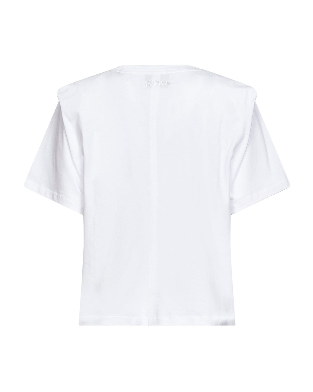 Isabel Marant White Cotton Jersey Zelitos T-Shirt With Shoulder Pads