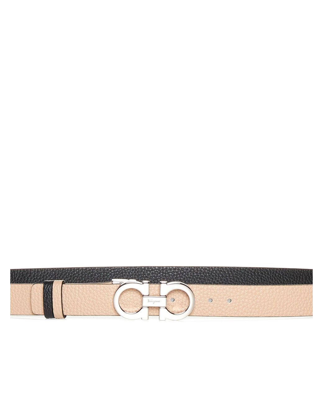 Ferragamo White Reversible And Adjustable Gancini Belt
