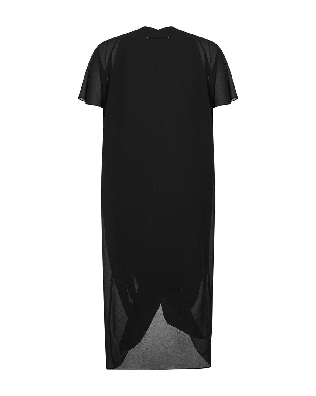 MM6 by Maison Margiela Black Georgette Asymmetric Draped Dress