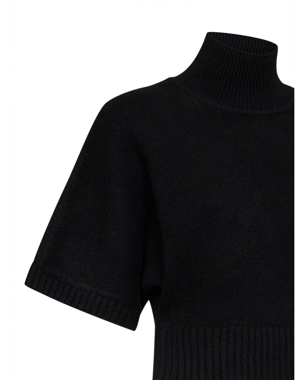 Alaïa Black Cashmere Knit High Neck Sweater