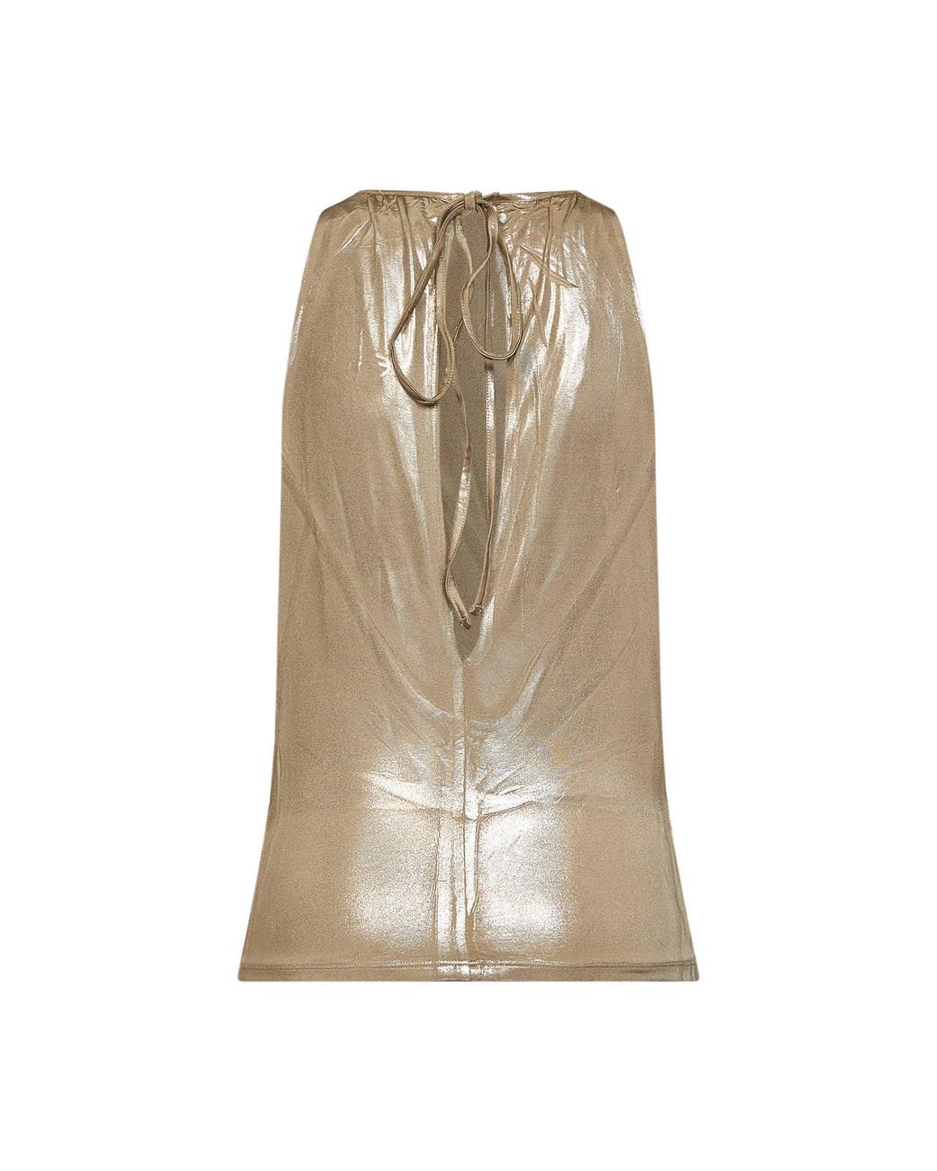 DIESEL Natural Metallic Stretch Jersey T-Dyvyny Top
