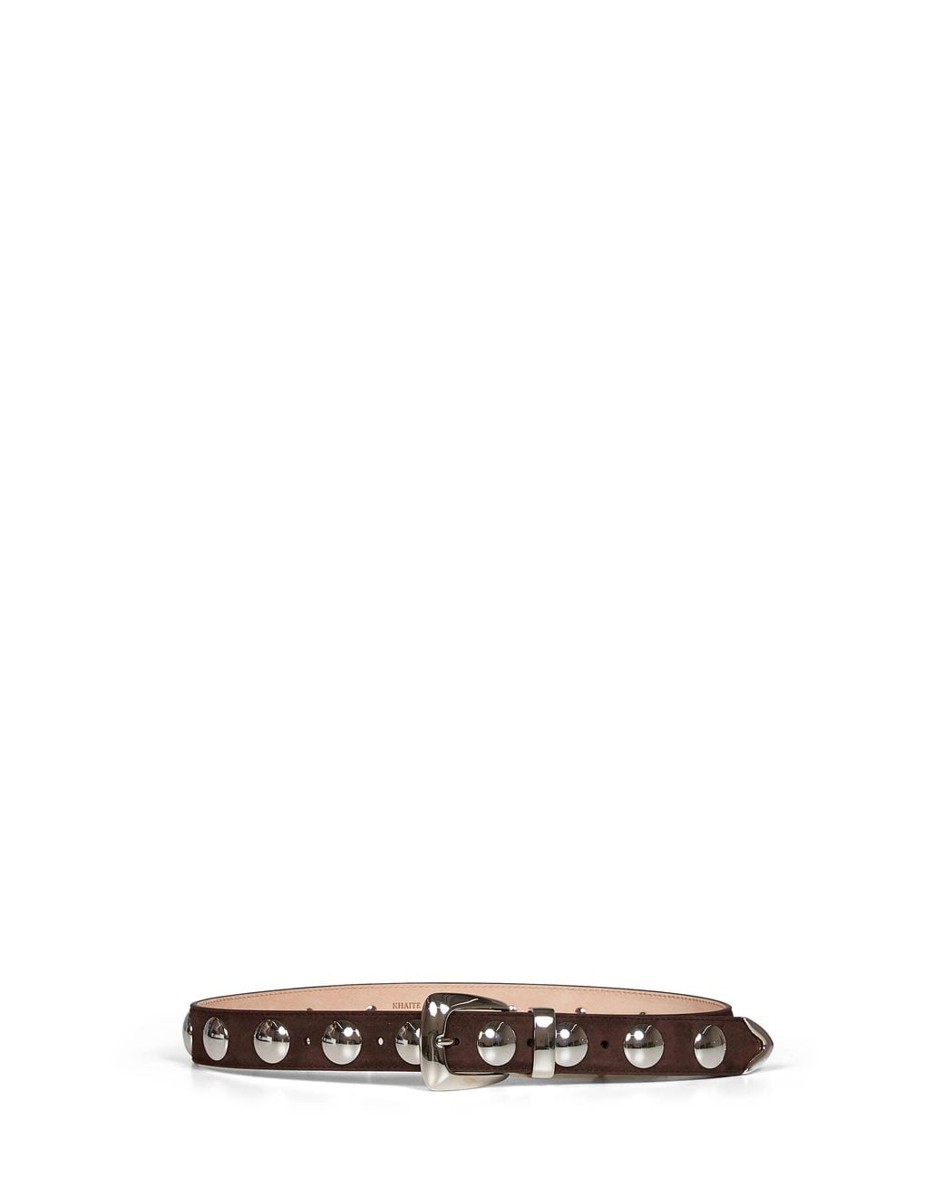 Khaite White Coffee Suede Benny Belt