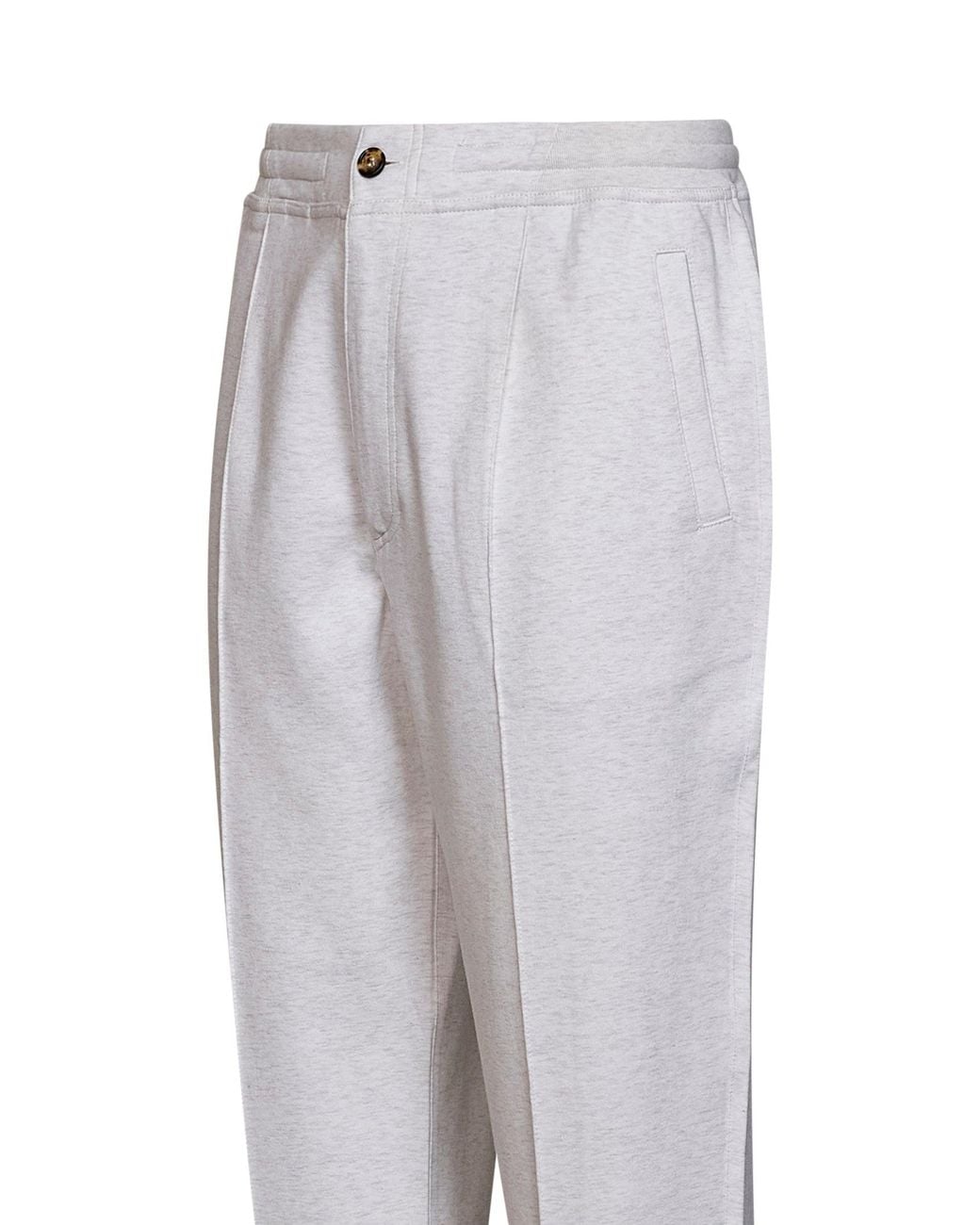 Brunello Cucinelli Gray Travertine Techno Cotton Double Jersey Trousers for men
