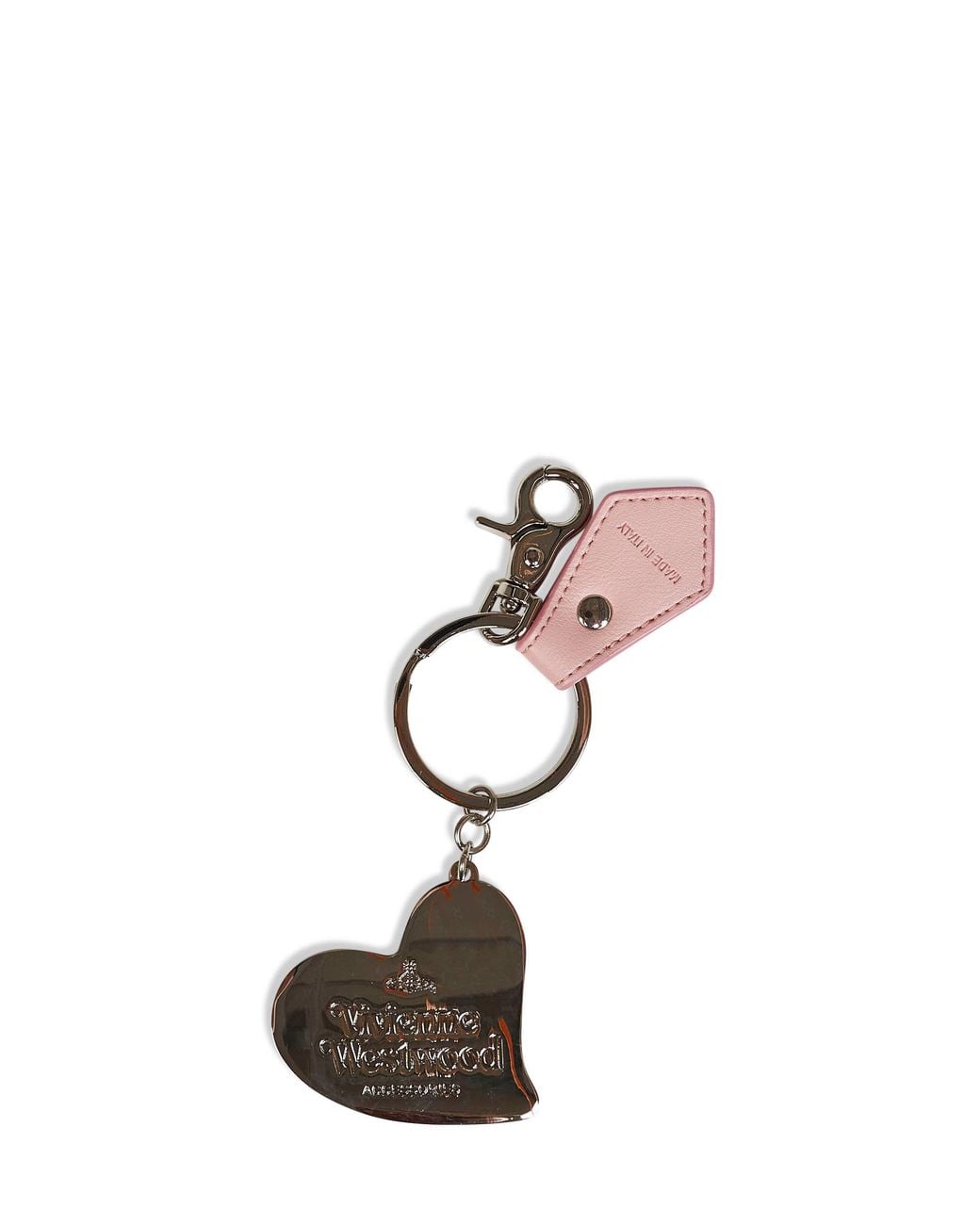Vivienne Westwood White Orb Heart Keyring<Br