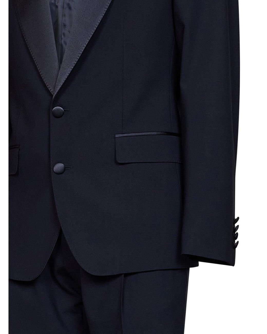Dolce & Gabbana Blue Tuxedo Suit Sicilia Light Dark Wool Virgin Suits for men