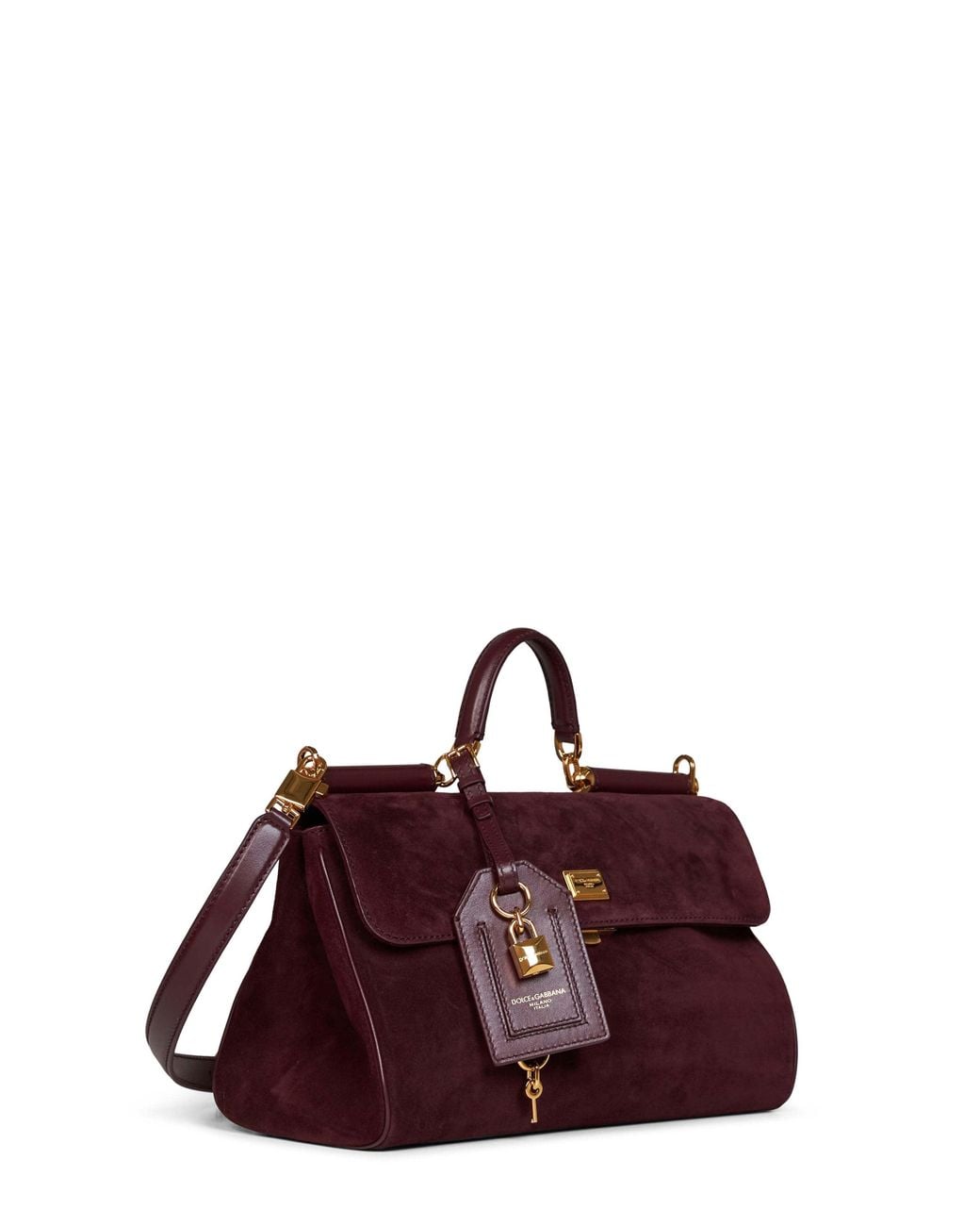 Dolce & Gabbana Purple Burgundy My Sicily Medium Handbag