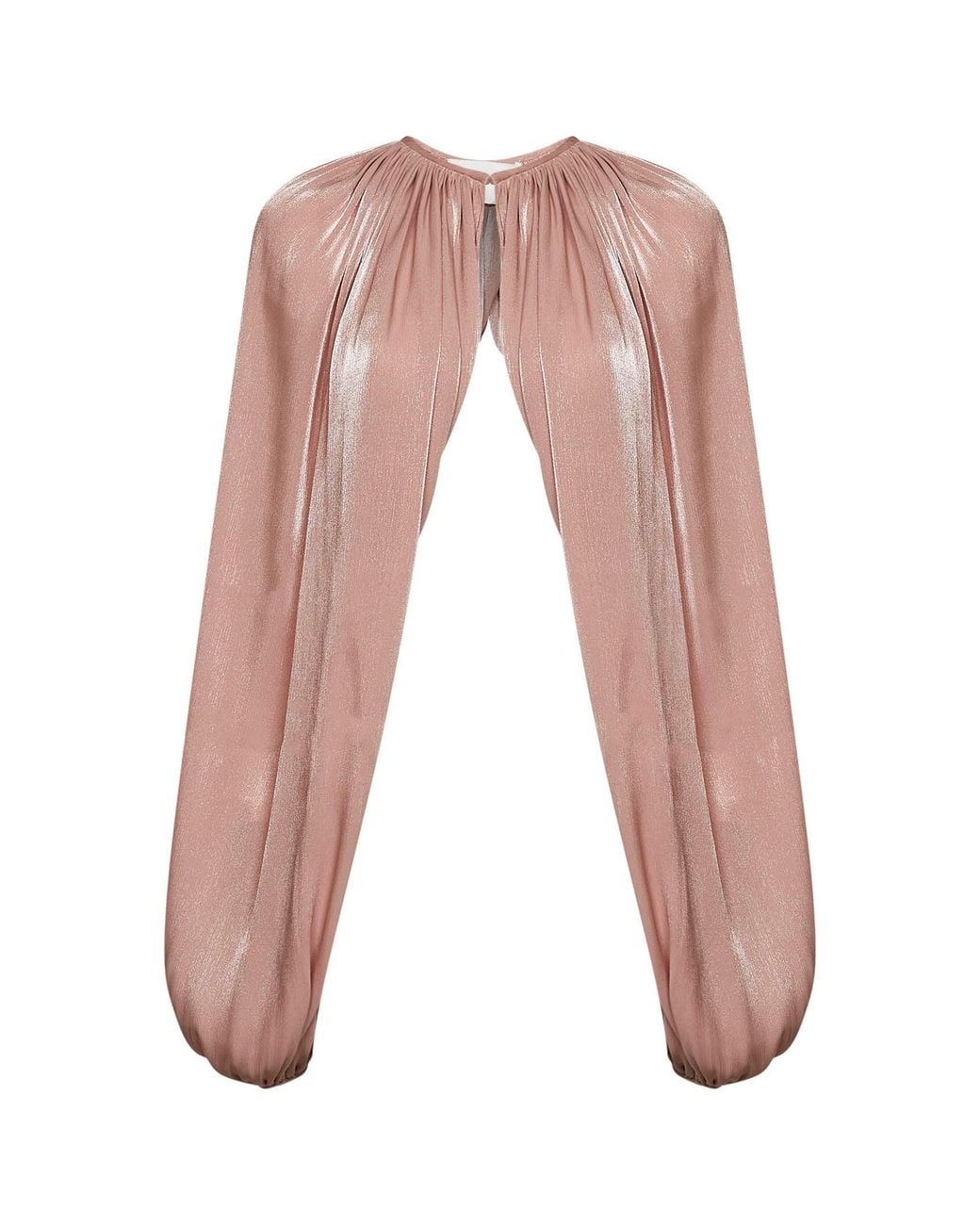 Costarellos White Nude Lurex Georgette Sida Bolero Jacket