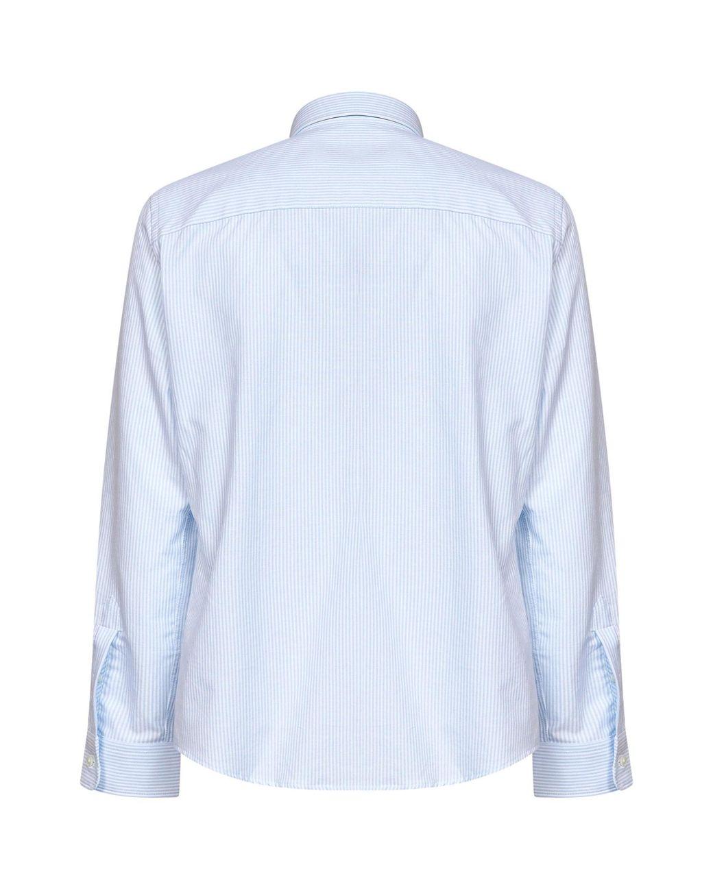 AMI Blue Sky And Striped Cotton Ami De Coeur Shirt for men