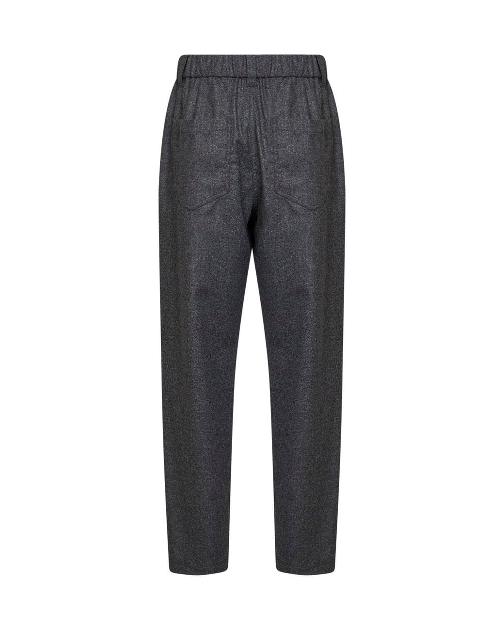 Brunello Cucinelli Gray Medium Wool And Cashmere Baggy Pull-On Trousers