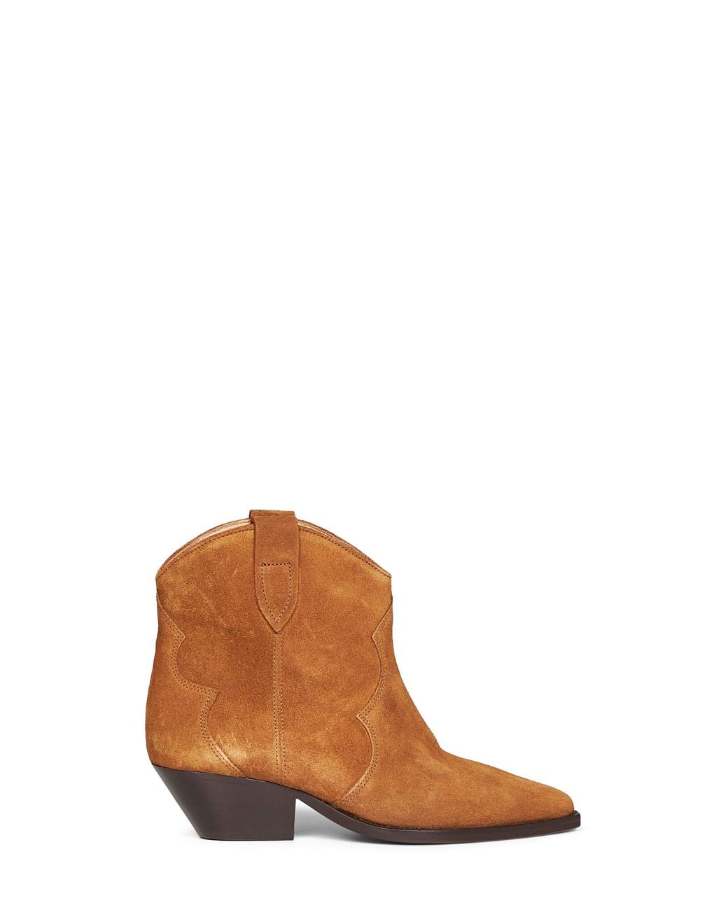 Isabel Marant Brown Cognac Suede Dewina Western Ankle Boots
