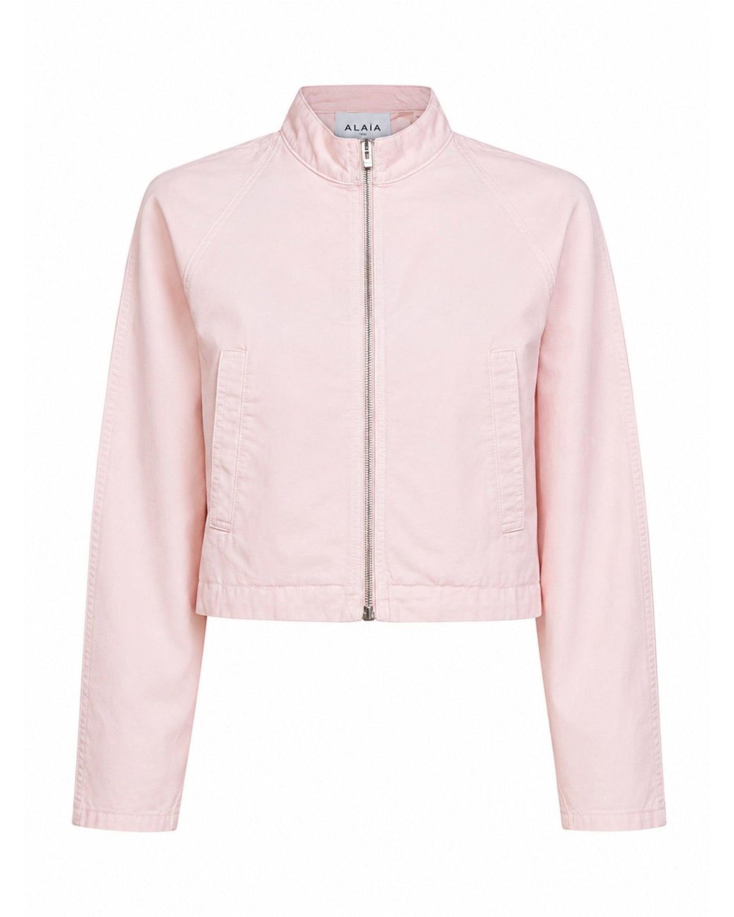 Alaïa Pink Dyed Cotton Denim Rounded Jacket