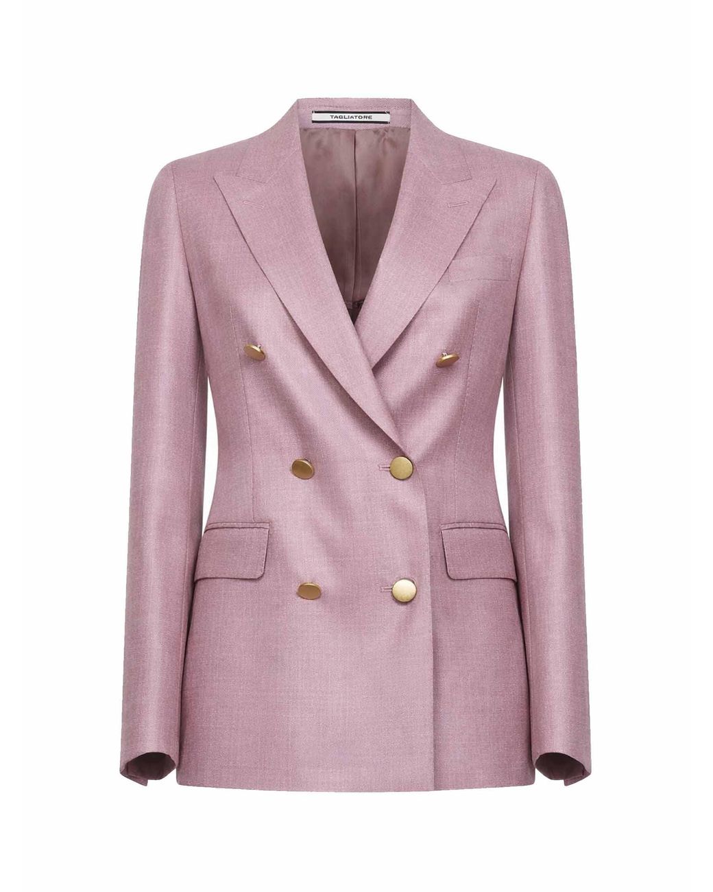 Tagliatore Pink Virgin Wool And Silk Double-Breasted Blazer