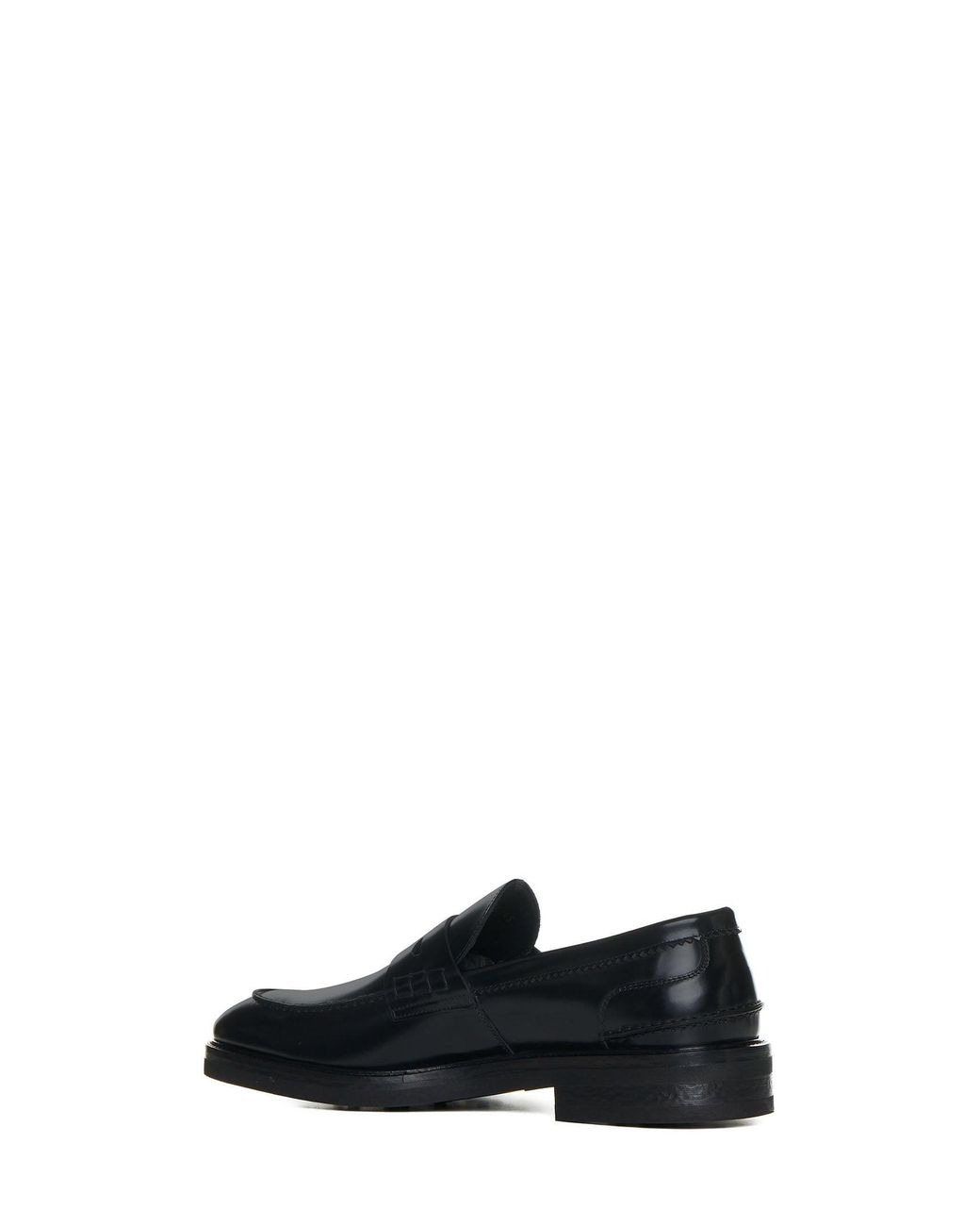 D 40 Black Leather Penny Loafers for men