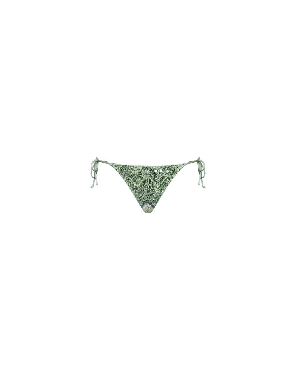 Mc2 Saint Barth Green Sequin Wave Rachel Knit Marielle Brazilian Bikini Bottom