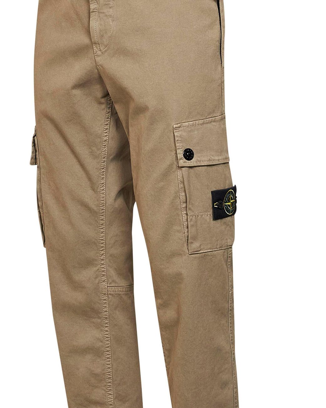 Stone Island Natural Military Organic Stretch Broken Twill Cargo Trousers for men