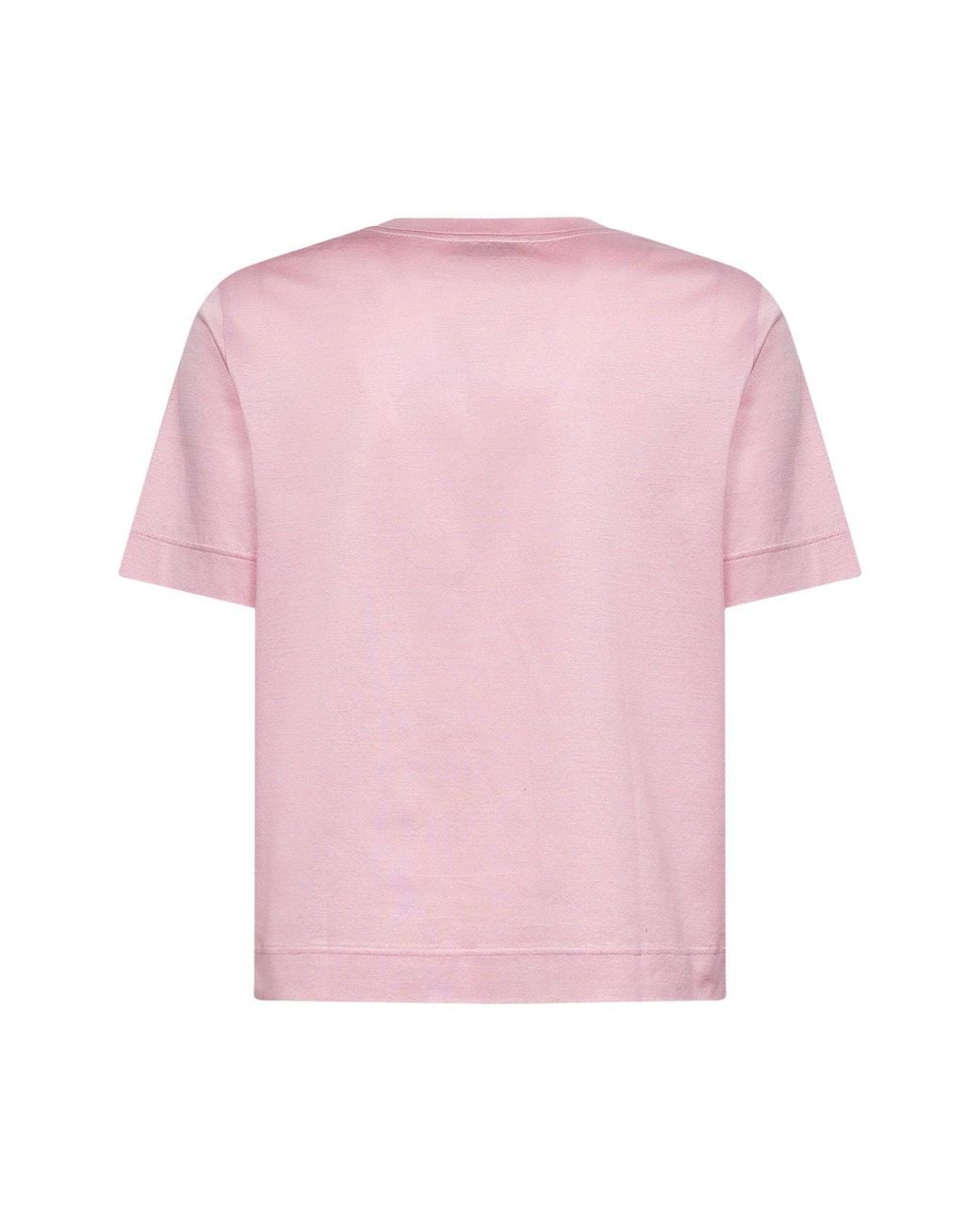 Blanca Vita Pink Lisle Cotton V-Neck T-Shirt