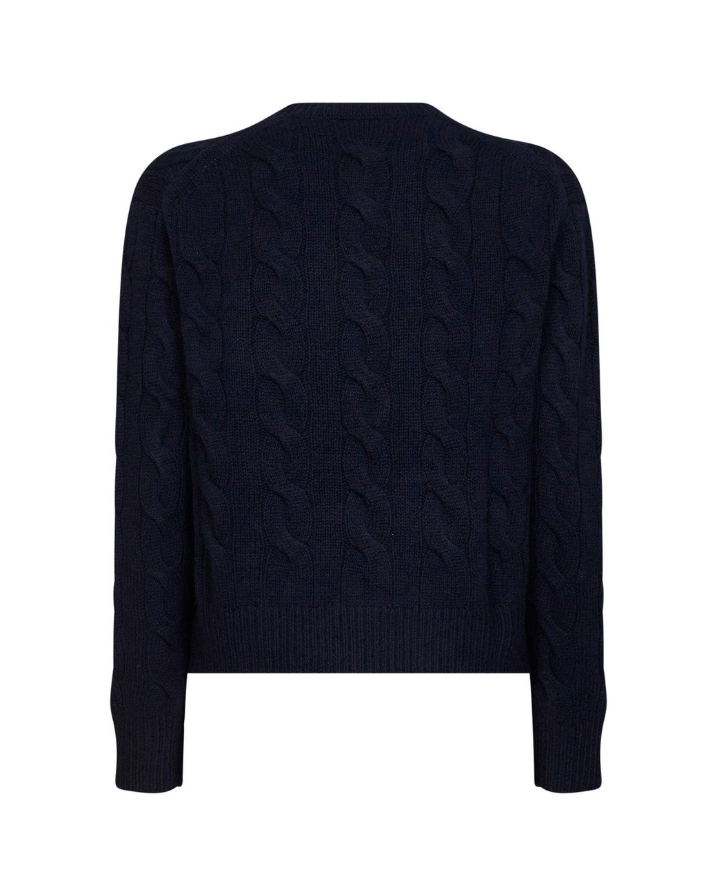 Polo Ralph Lauren Blue Hunter Wool And Cashmere Cable-Knit Crewneck Sweater