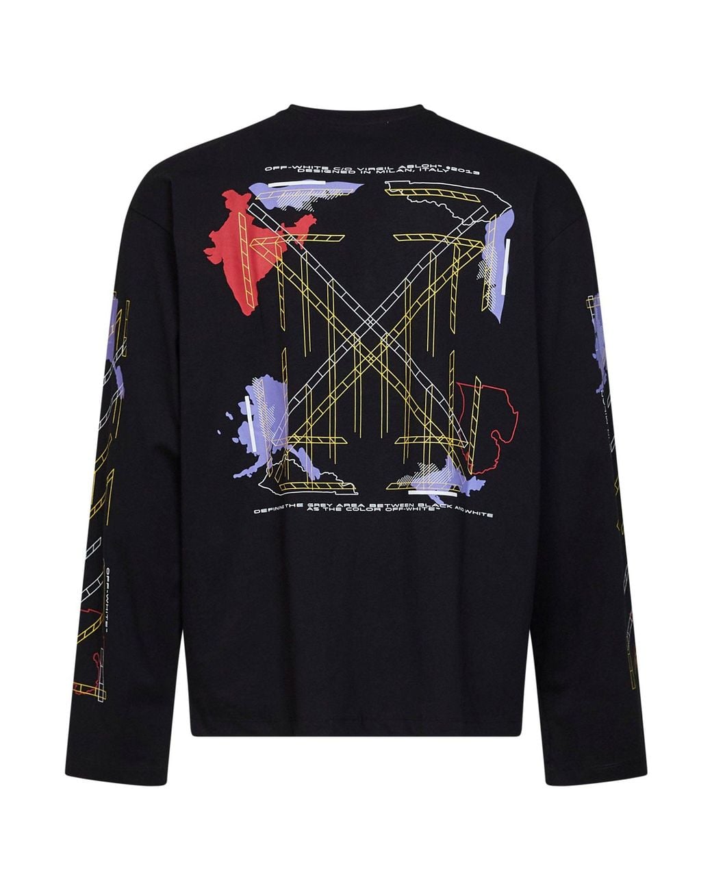 Off-White c/o Virgil Abloh Blue Off Jersey Archigeography Arrow Skate T-Shirt for men
