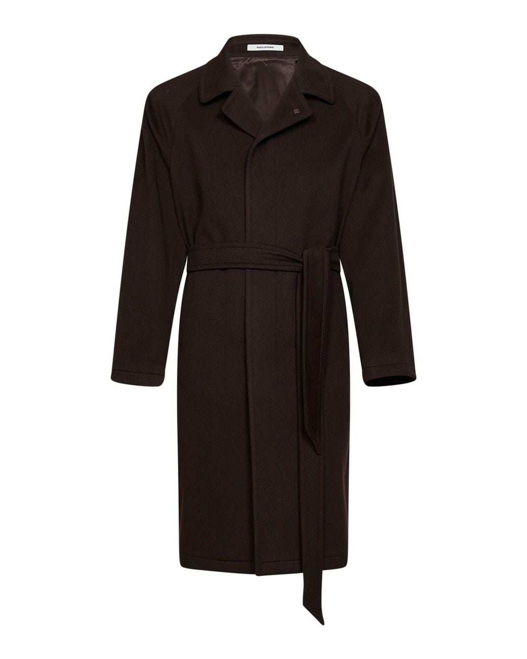 Tagliatore Black Dark Wool And Cashmere Salomons Wrap Coat for men