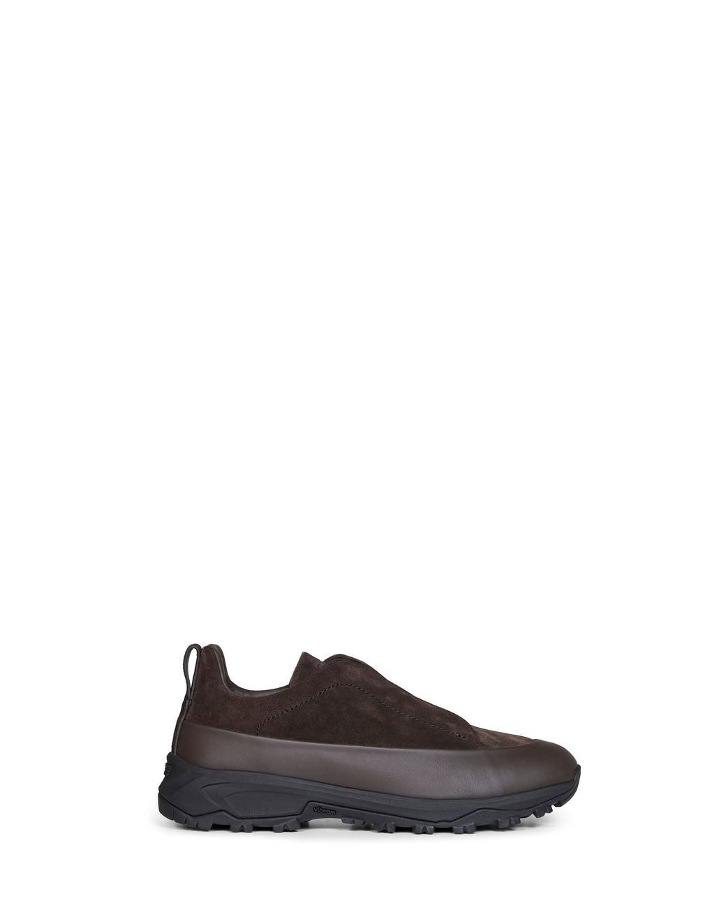 Zegna Brown Dark Leather And Suede Triple Stitch Monte Sneakers for men