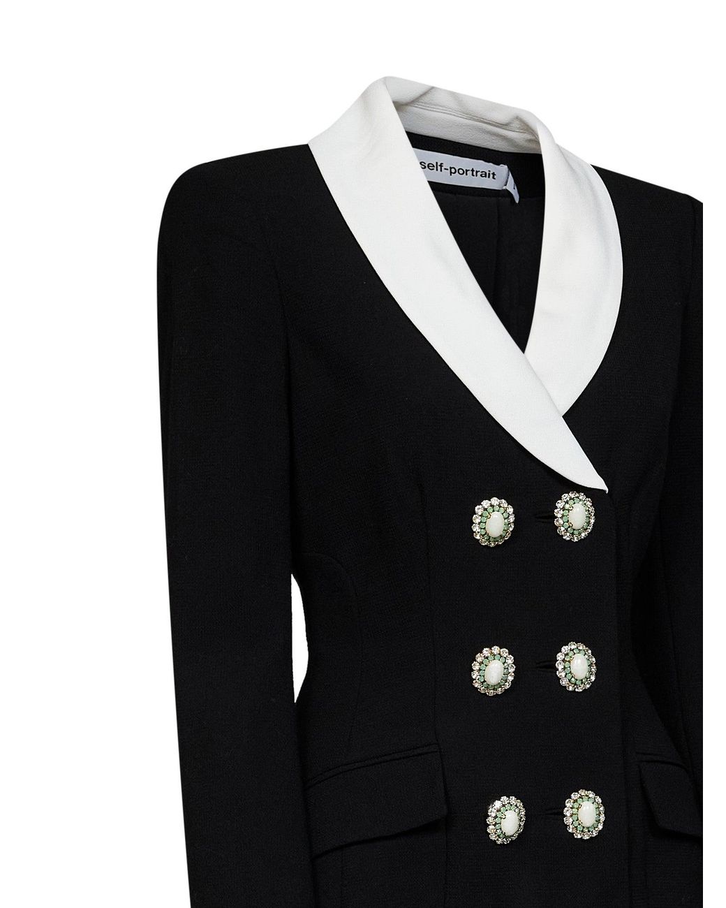 Self-Portrait Black Self Portrait Wool Tailored Blazer-Style Mini Dress