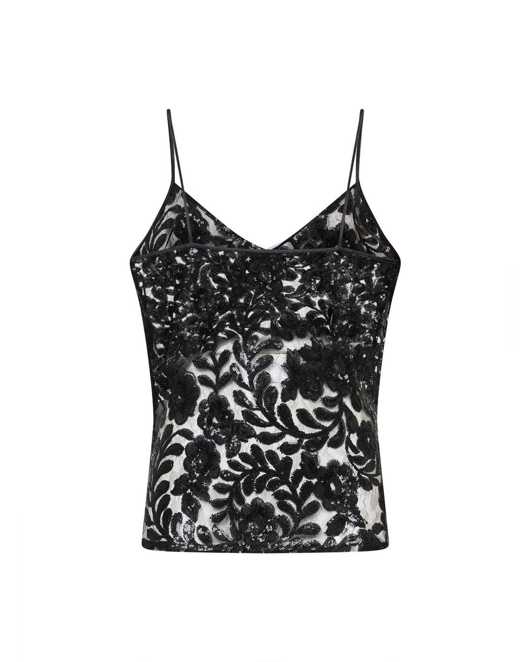 Golden Goose Deluxe Brand Black Sequin-Embroidered Tulle Journey Top