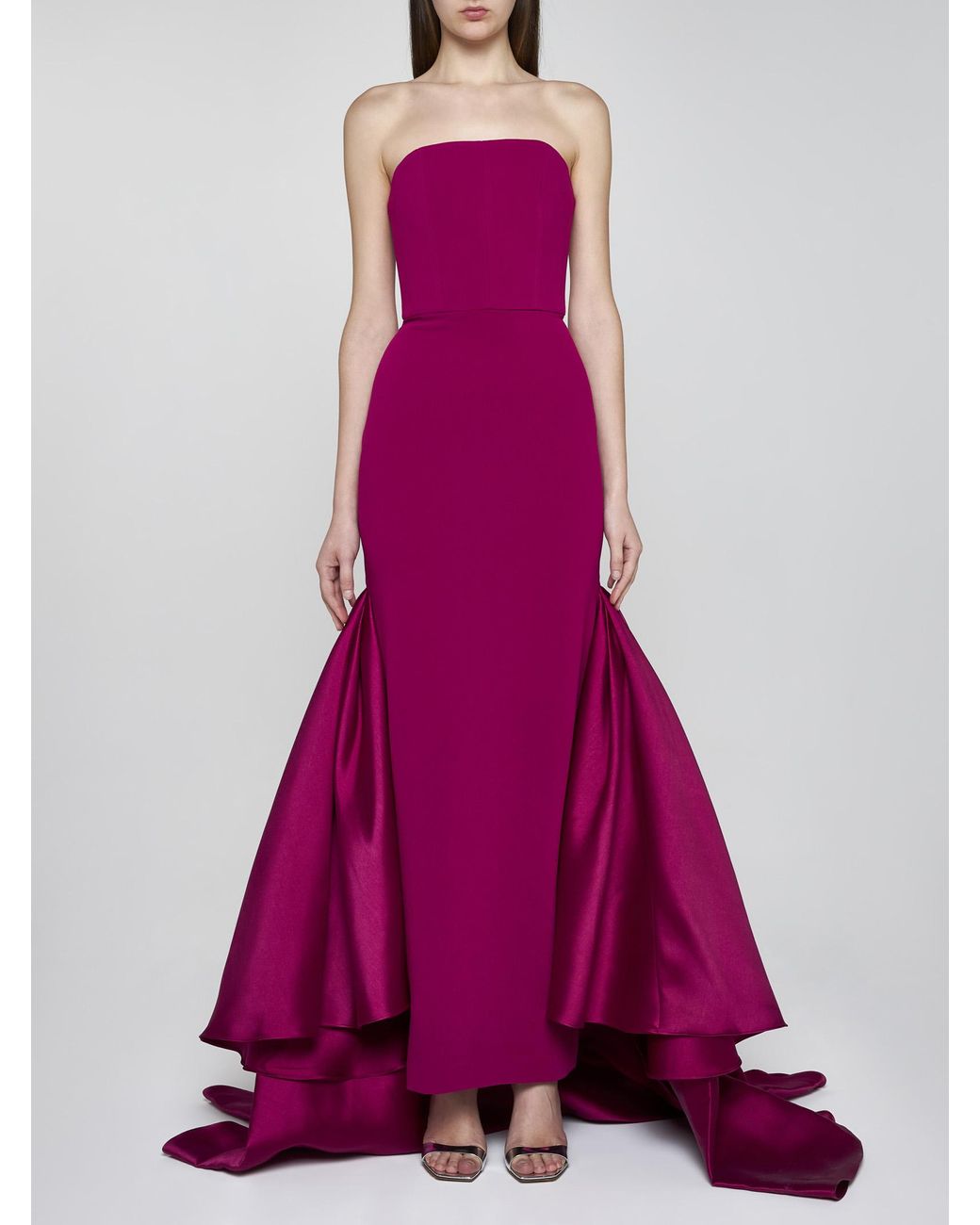 knee length dresses for ladies Frill Neck Toile Maxi Dress
