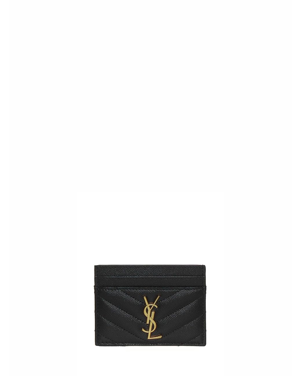 Saint Laurent White "Cassandre Matelassã" Mini Cardholder
