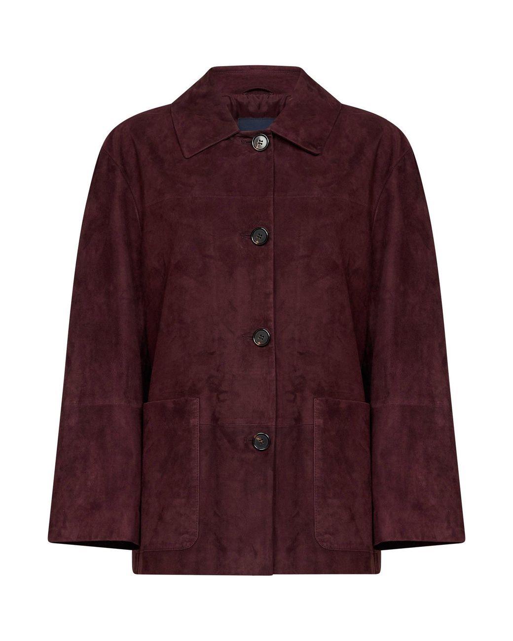 Max Mara Purple Dark Ruby Suede Smmastrale Jacket