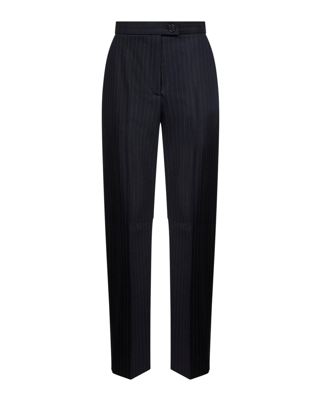 Khaite Blue Pinstriped Stretch Wool Jude Trousers