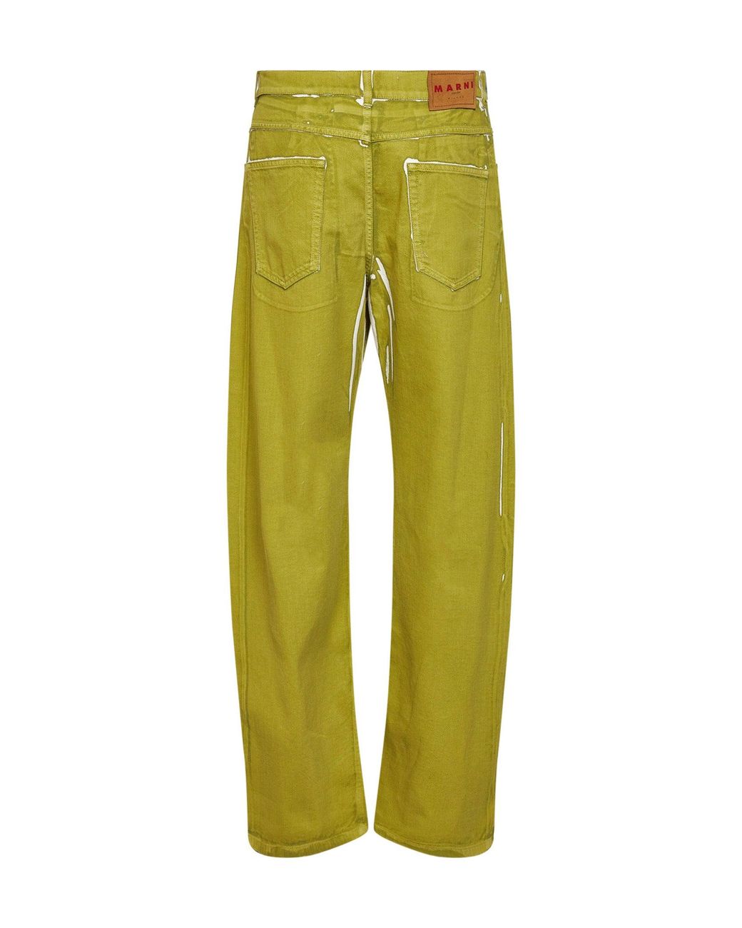 Marni Green Screen-Printed Denim Wide-Leg Jeans for men