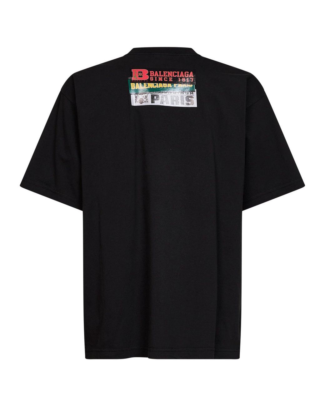 Balenciaga Black Bumper Stickers Medium Fit T-Shirt for men
