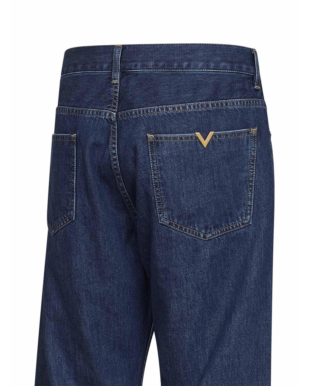 Valentino Blue Medium Bue Cotton Denim Jeans With Vgold for men