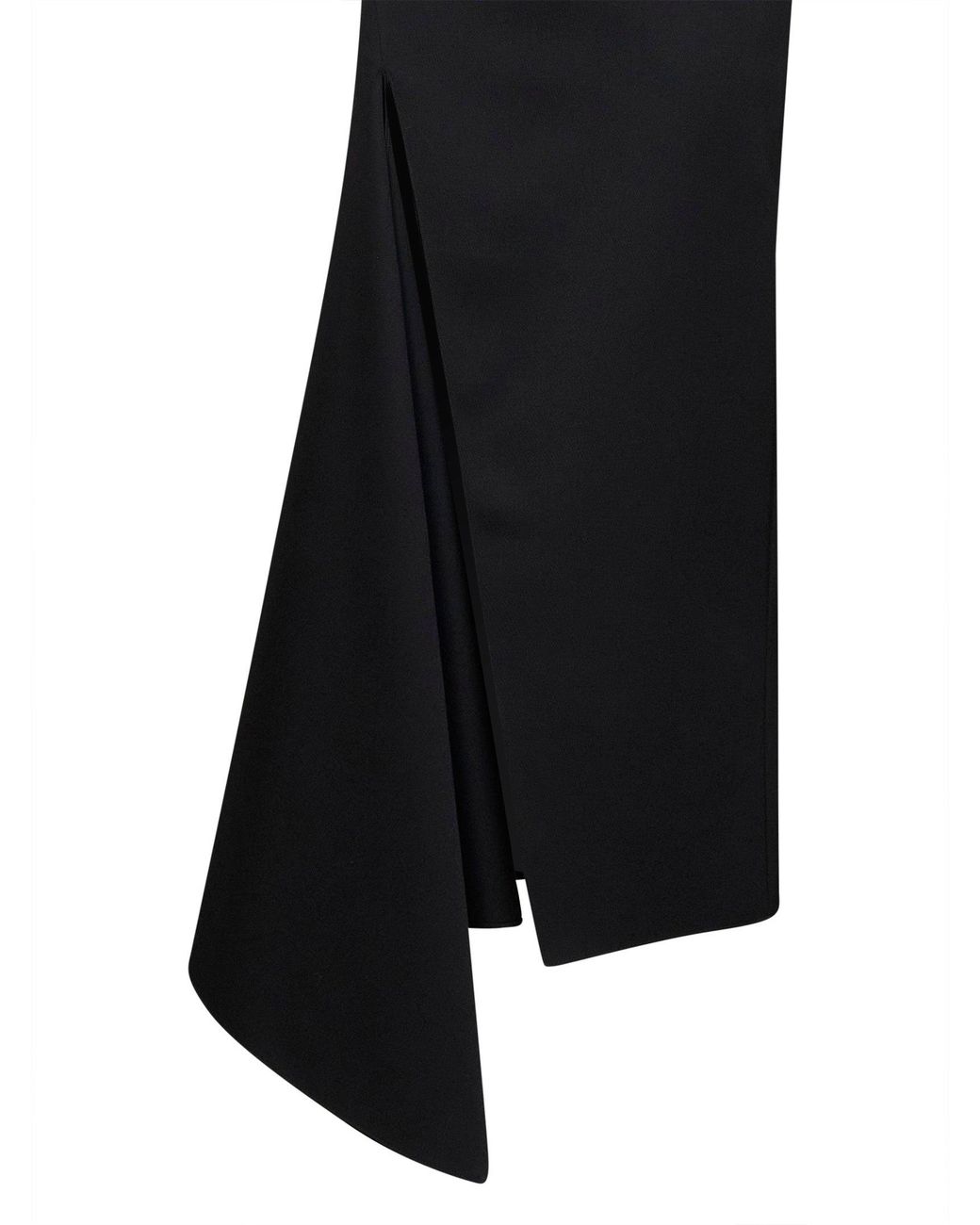 Givenchy Black Grain De Poudre Wool Asymmetric Maxi Skirt With Slit