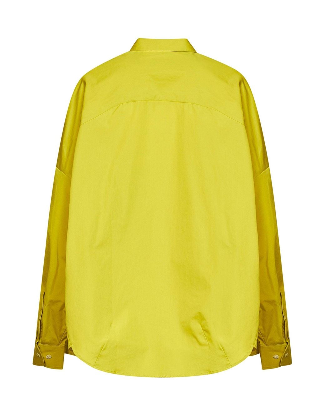 Dries Van Noten Yellow Lime Poplin Casia Cocoon Shirt