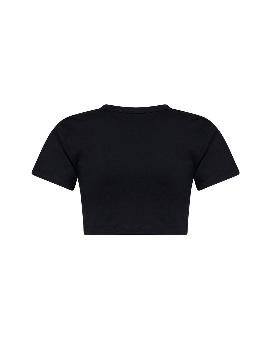 The Attico Black Cotton Jersey Cropped T-Shirt