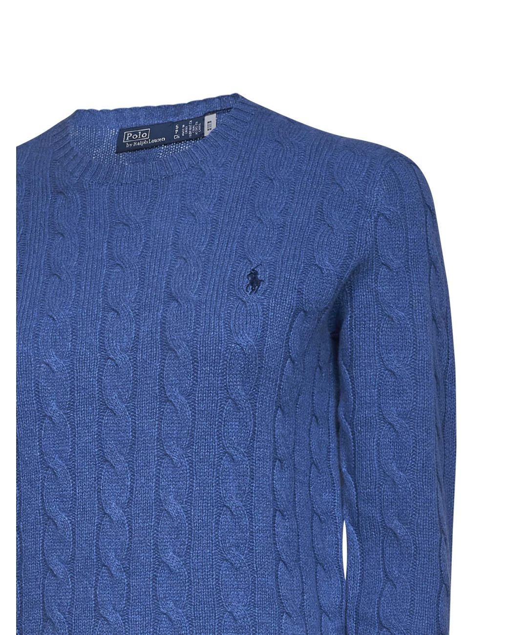 Polo Ralph Lauren Blue Cable-Knit Wool And Cashmere Sweater
