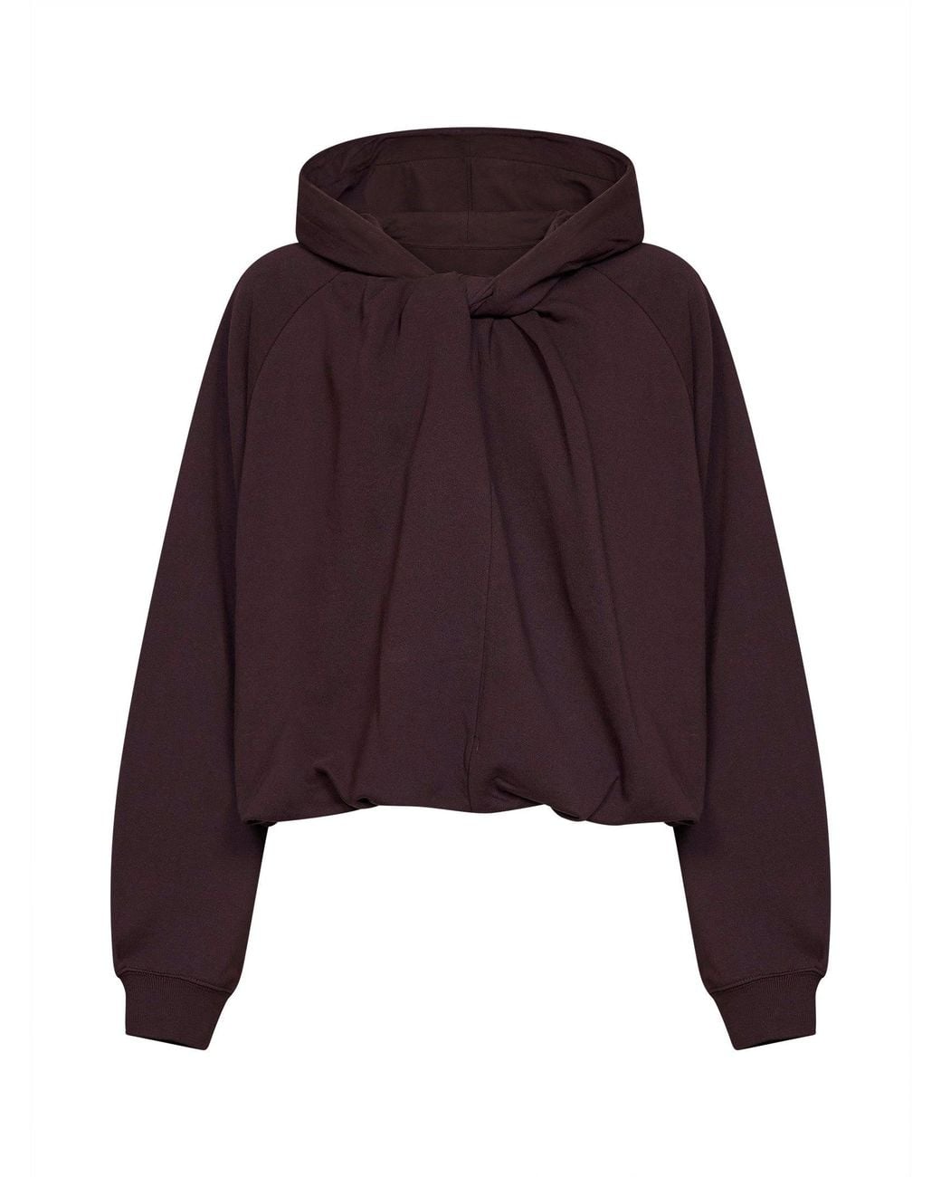 Dries Van Noten Purple Burgundy Cotton Hadella Twisted Hoodie
