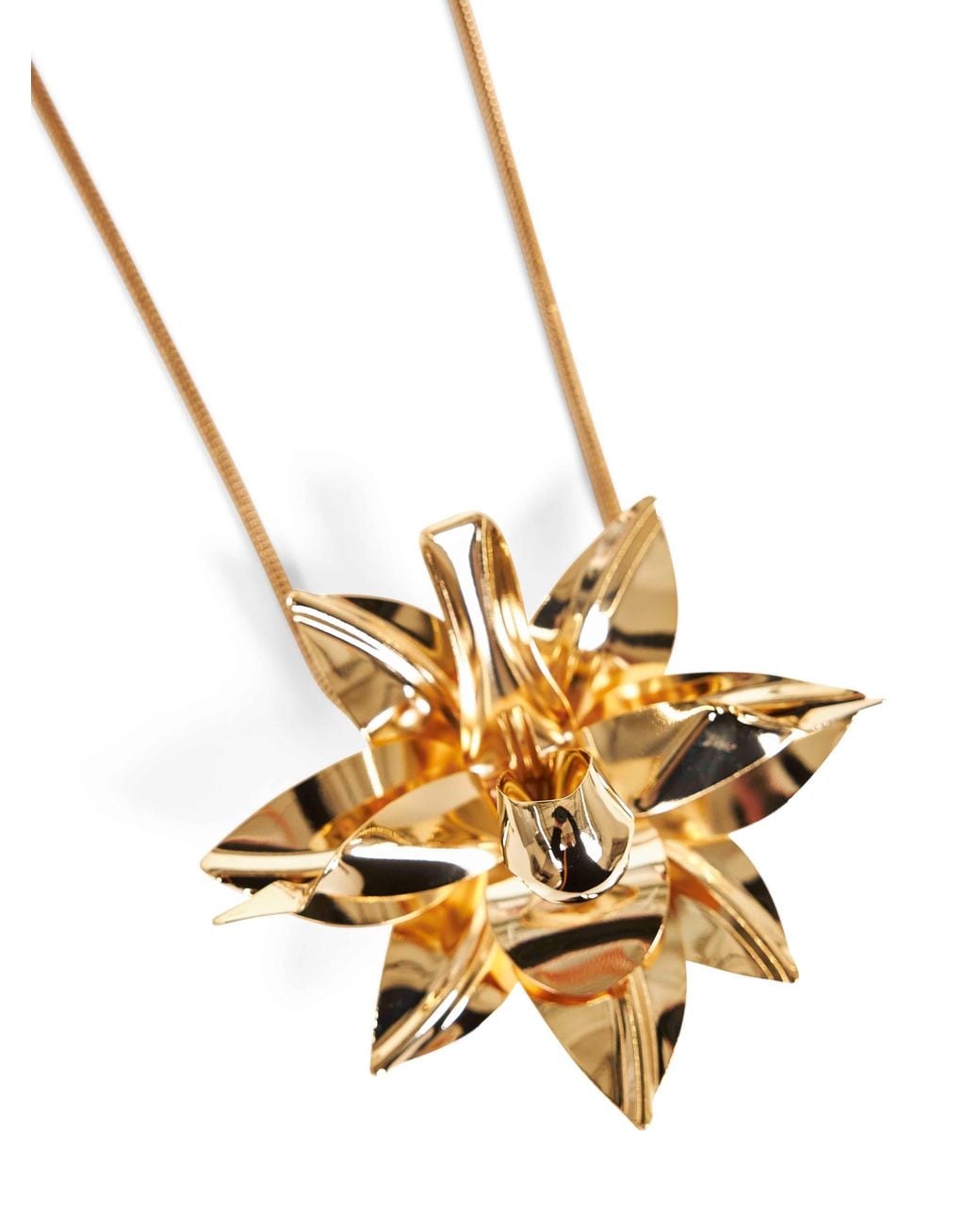 Rabanne Metallic Metal Necklace With Oversized Flower