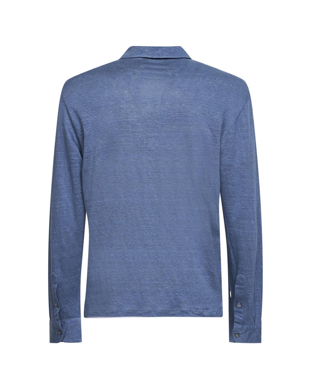 D 40 Blue Slub Linen Jersey Polo Shirt for men
