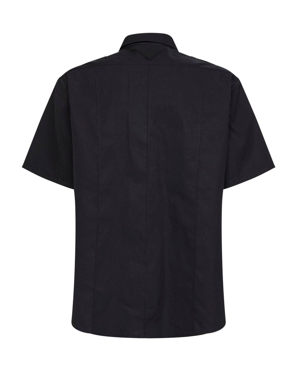 Prada Abbigliamento Black Poplin Short-Sleeved Shirt