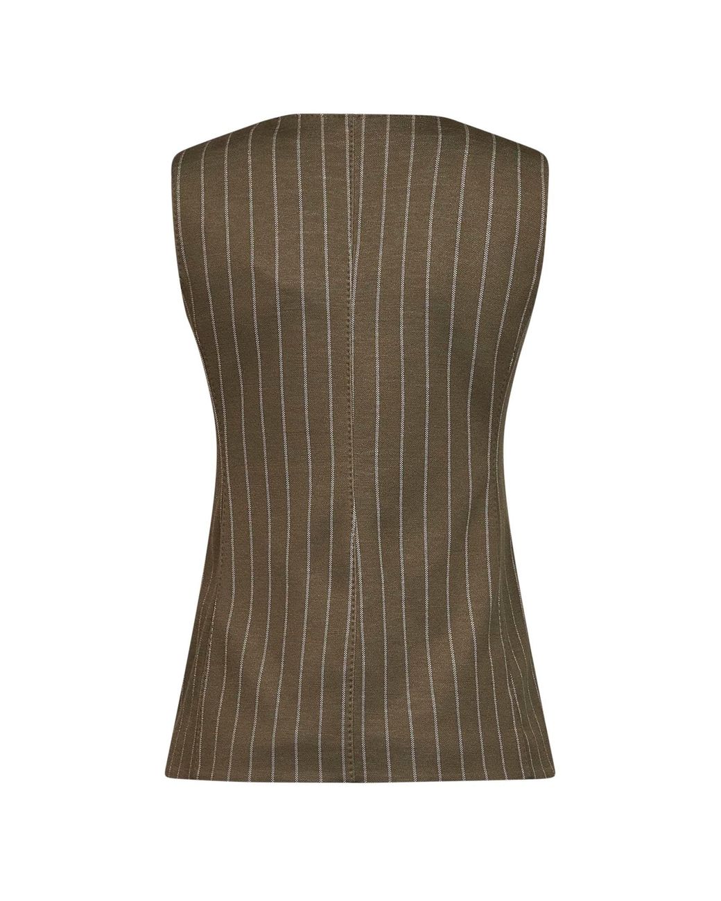 Max Mara Green Vest Mxmriccio Pinstriped Jersey Viscose Waistcoats & Gilets for men